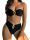 GORGLITTER Bandeau bikini női szett Push Up Fekete S